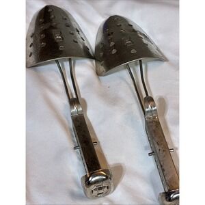 Vintage Ekco Hammered Metal Chrome Adjustable Shoe Tree Pair